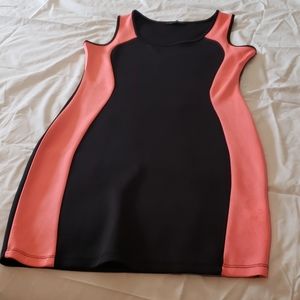 Peach/Pink black fitting dress